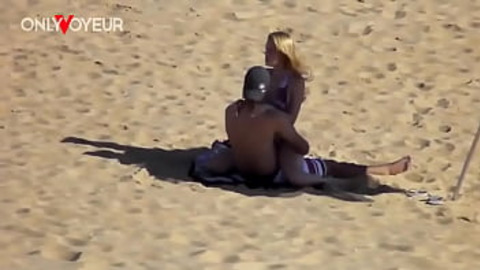 Beach Voyeur. Teen couple risky public beach fuck