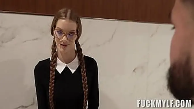 Tall glasses femboy gets pounded in POV