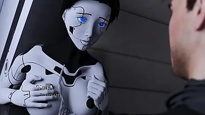 Cyberpunk AI Sex Robot gets her onion booty pounded
