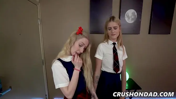 Sleepover turns wild for amateur Emma and Mazzy