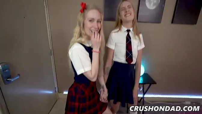 Sleepover turns wild for amateur Emma and Mazzy