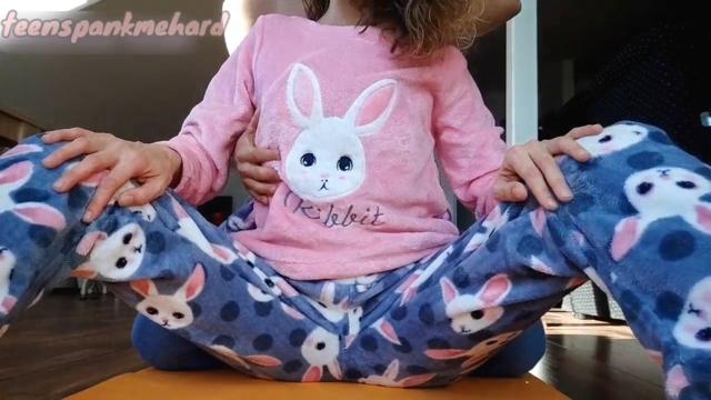 stepdaddy risky petting teen 18yo in pajama after study