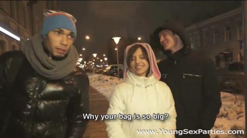 Interracial DP sex party Alina