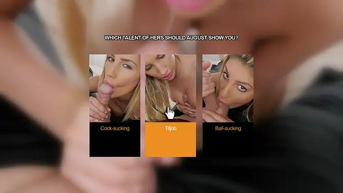 Sexy pornstar gives deepthroat POV blowjob