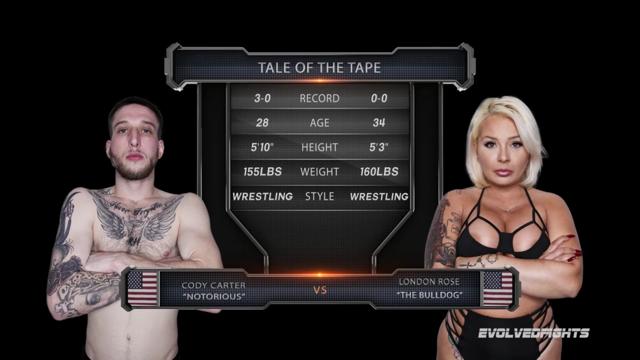 MILF London Rose naked sex fight against a guy getting her big tits and pussy fucked hard