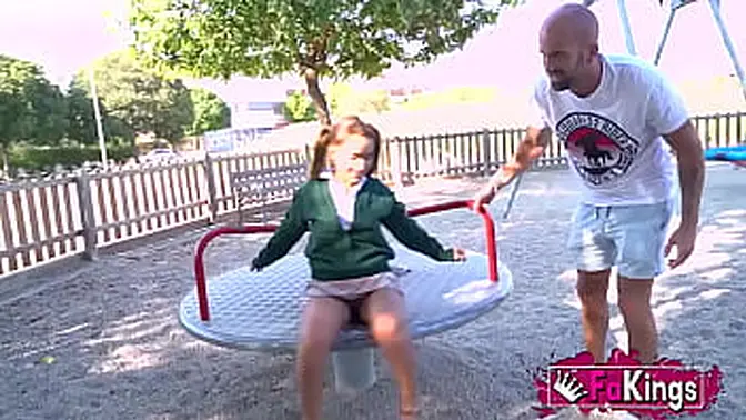 Petite European brunette gets stuffed by a big cock