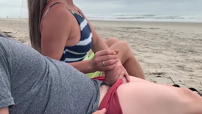 A compilation of risky public handjobs with cumshots