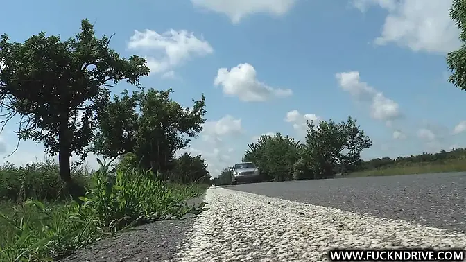 Teen gets creampied in new car after anal