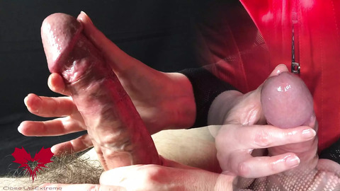 SELF-PERSPECTIVE handjob with ruined orgasm💦 and POV. Dual-angle view.