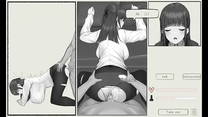 Curvy anime MILF in 3D PC game with giant tits