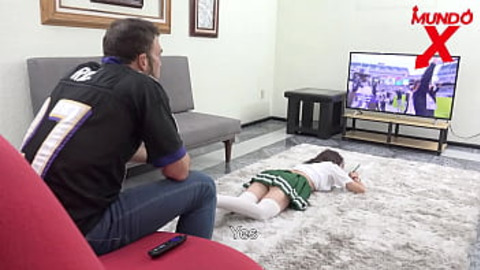 She fucks her friend's stepfather when he comes back from training