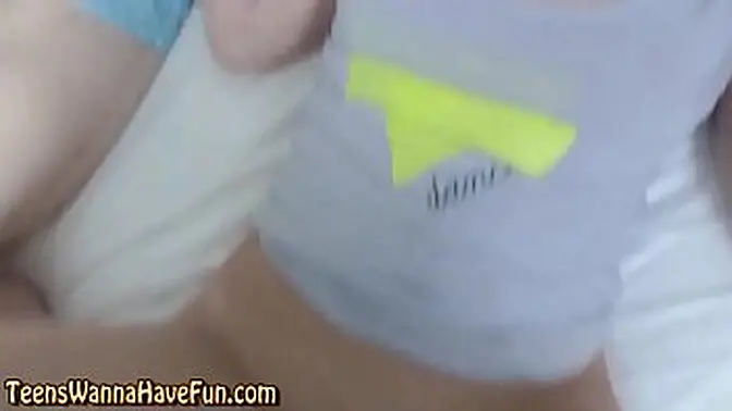 Teen GF tugs hairy cock in POV and gets pounded