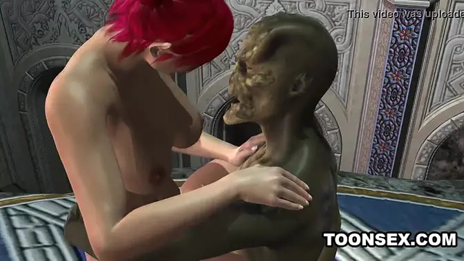 Sexy 3D cartoon elf gets her tits and pussy fucked