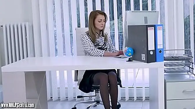 Office lesbians stockings heels