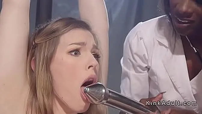 Nurse dominates lesbian patient with strapon anal