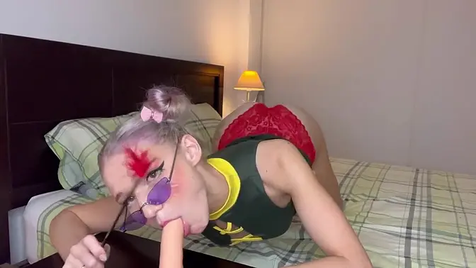 Crazy blonde rides hard and gets fucked in all holes