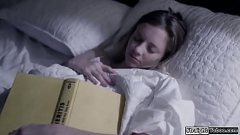 StraightTaboo.com - Petite stepdaughter finds out stepmom left them and comforts her stepdad.They kiss and he sucks her foot.The small tits babe is facefucked and banged