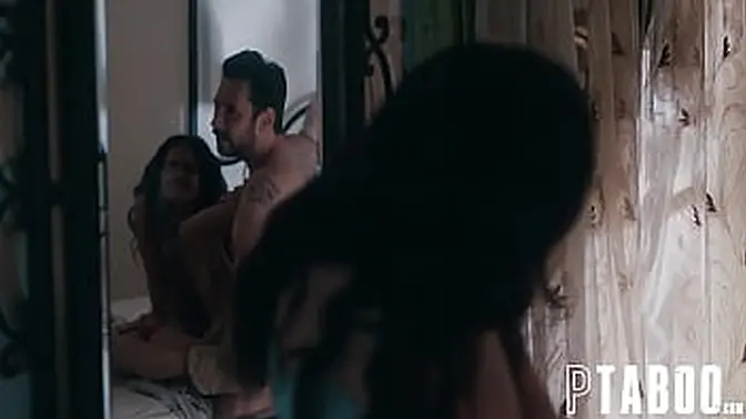 Petite teen with big butt gets a hard blowjob in POV