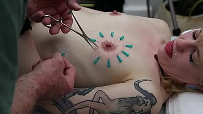 Petite blonde Karlee teases with her small tits before a taboo threesome