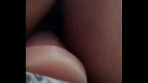 Double penetration with cock in the ass and toy in the pussy, moaning and screaming