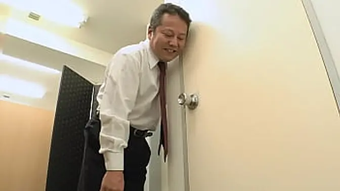 Uniformed girl struggles with incontinence in Japanese toilet