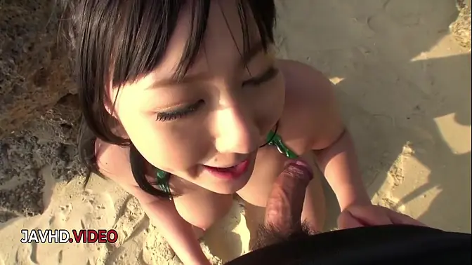 Sultry Asian beauty Megumi Haruka delivers outdoor blowjob thrills