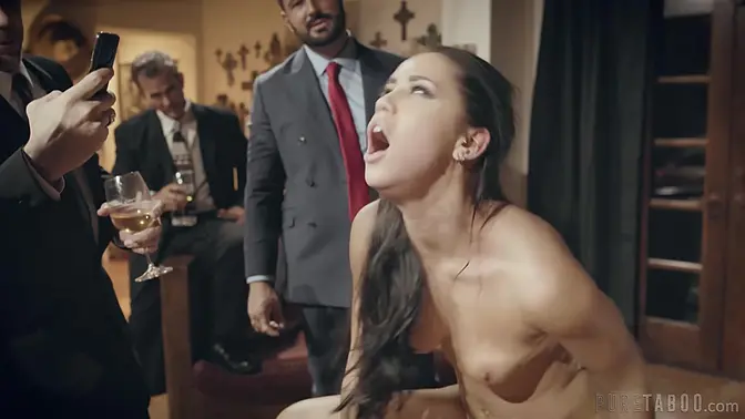 Alina Lopez and her gang fuck one lucky guy