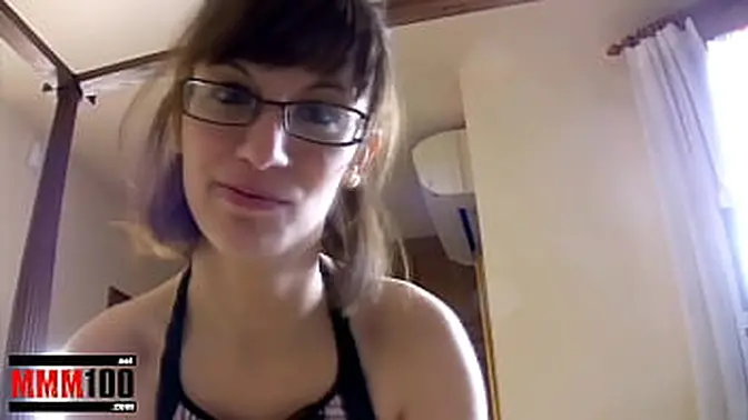 Brunette with big tits fucks and squirts on webcam