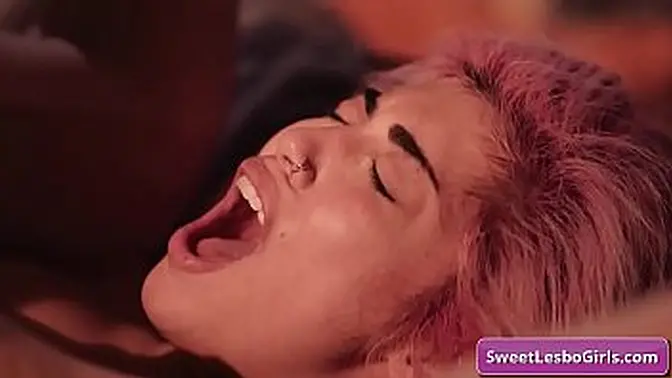 Busty lesbo gets her pussy fingered and licked by horny friend