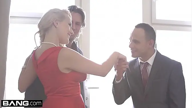 Glam babe Angel Wicky gets double penetration in a hot 3some