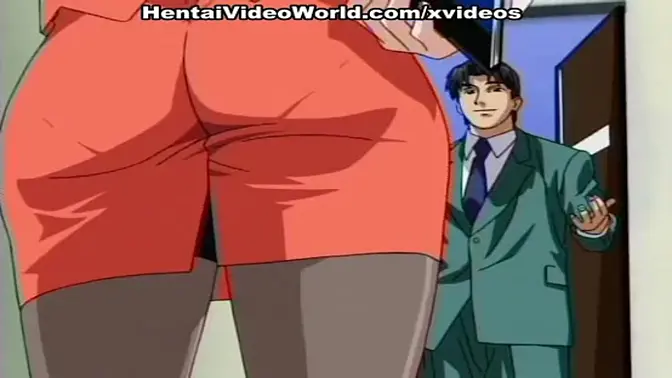 Naughty office babes in anime lingerie