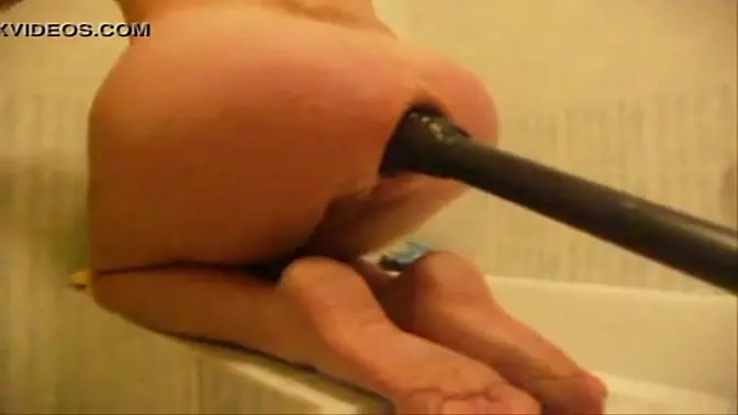 Extreme anal insertion with toys and fisting