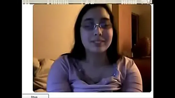 Egyptian beauty shows her big tits on webcam