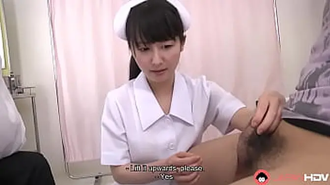 Sexy Japanese nurse gets a tasty blowjob and rides cock