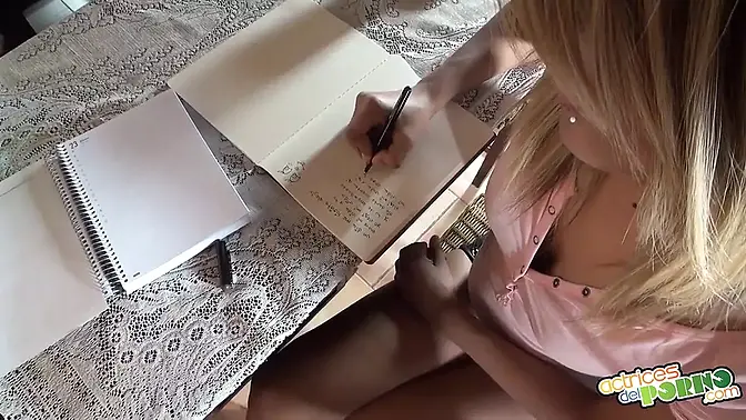 Two super sexy teen writers lick each other's toys