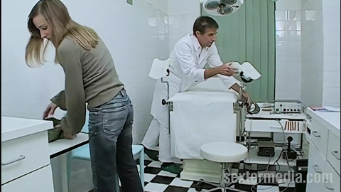 Med doc hooks up with fresh flesh on the medical examination table, getting downright nasty