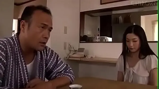 Japanese MILF cheats on hubby with father-in-law