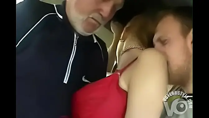 Old man fingerfucks girl in public cinema