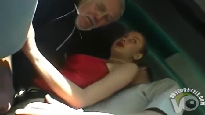 Old man takes advantage of the darkness in a public cinema to make a young