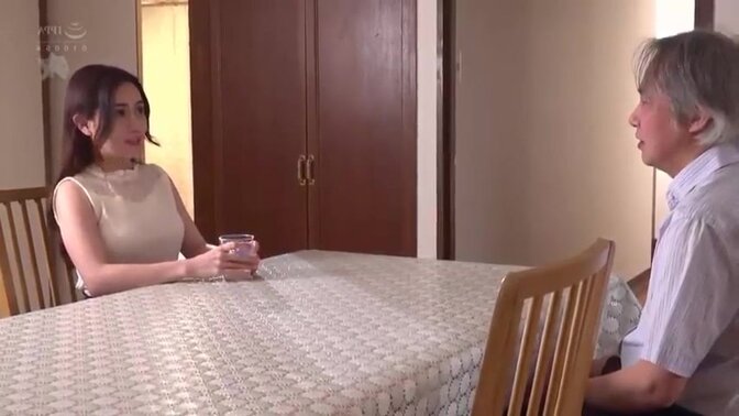 JAPANESE MODEL gives a great blowjob to an OLD MAN