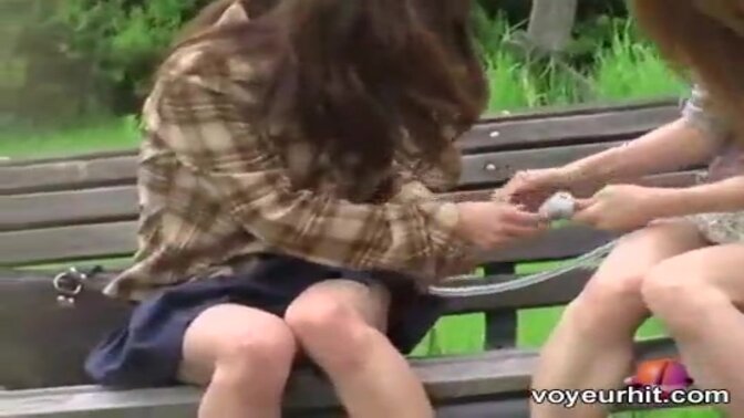 Two teasing Japanese ladies receive a huge surprise when they get