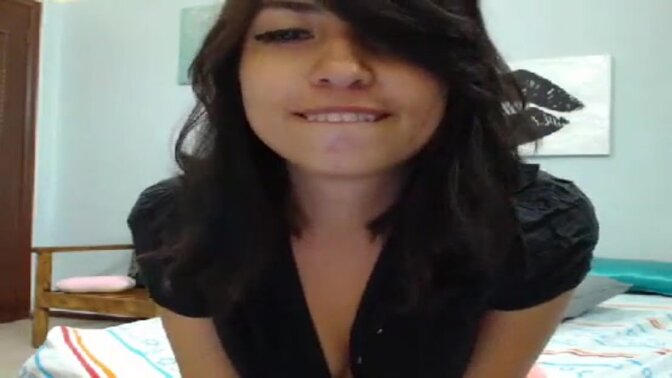 Young Latina girl shows off her tiny body and masturbates on webcam