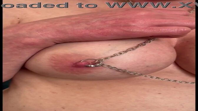 Pierced nipples get a hard workout in bondage play