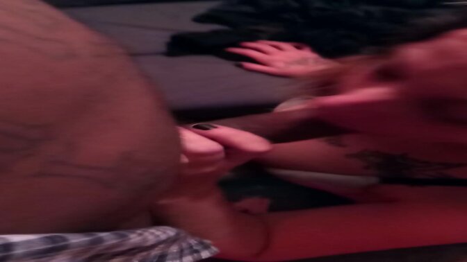 White dude gets his cock sucked for five minutes