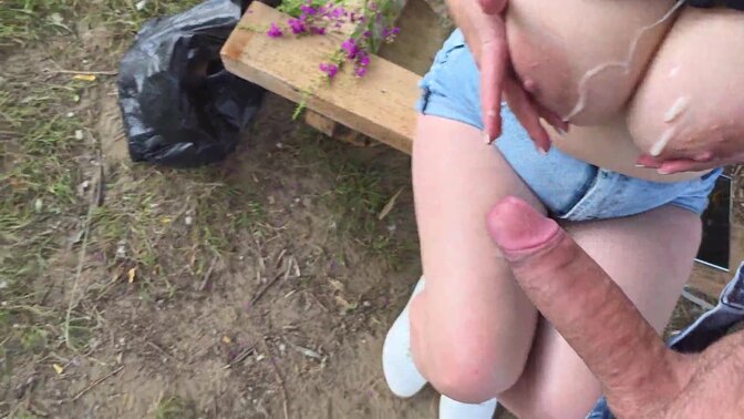 MILF watches me jerk off and touches my big cock when I cum