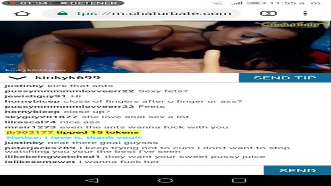 Sexy ebony webcam babe gets it on