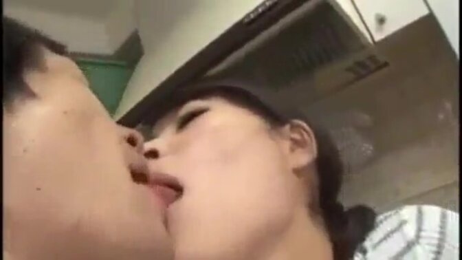 Japanese step mom cheats on her young with some steamy action 