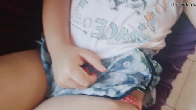 Naughty young girl records video masturbating