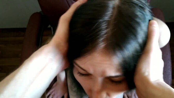 Sloppy POV facefuck with deepthroat and cum in mouth