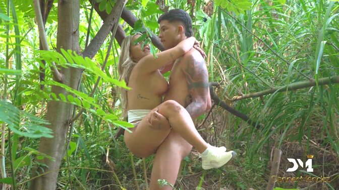 Busty Latina neighbor gets railed in the park